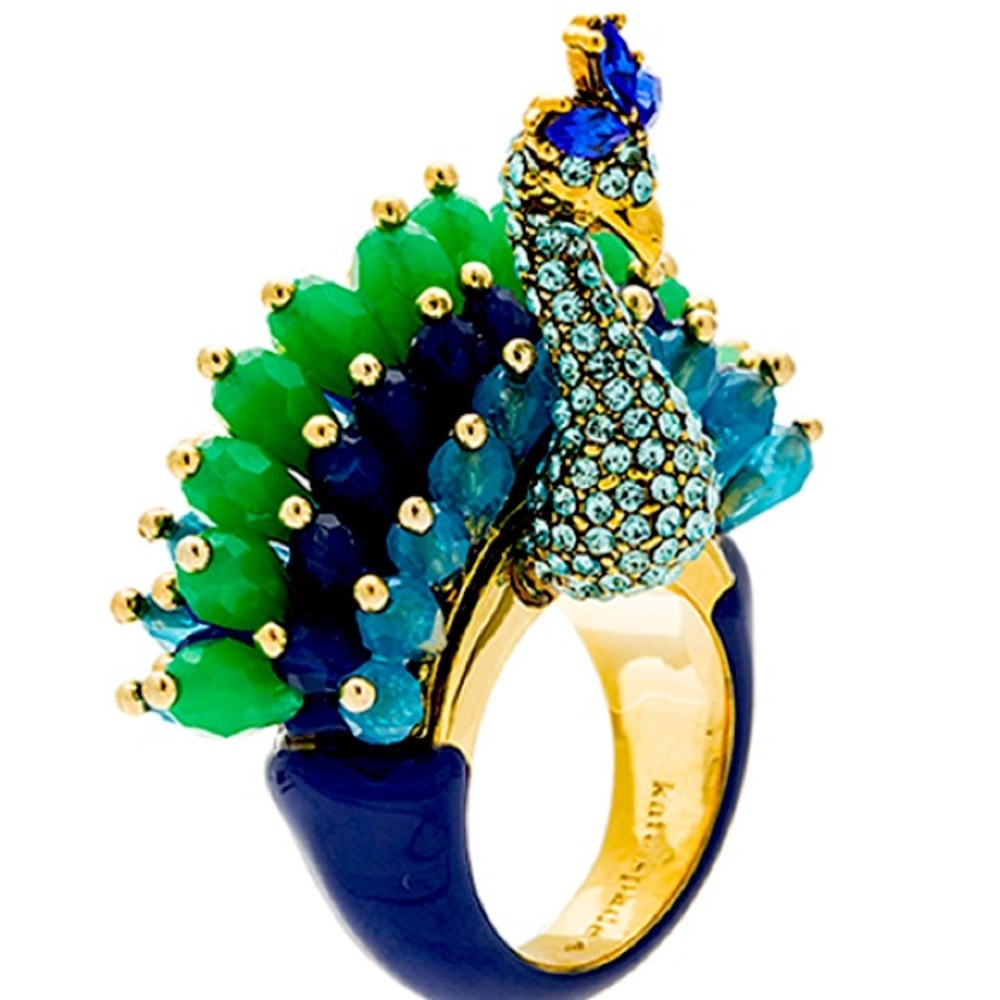 NWT Rare Kate Spade Plume Peacock 🦚 Ring Size 5 - Picture 1 of 5